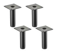 SOTECH 4 pièces Pieds de meuble Hauteur 100 mm LIMA, Ø 25 mm Réglable | en 10 mm noir mat Pieds de vitrine