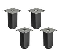 SOTECH 4 pièces Pieds de meuble ZULU 38 x 38 x 100 mm noir mat | charge admissible 100 kg par pied, pieds de vitrine