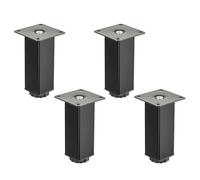 SOTECH 4 pièces Pieds de meuble ZULU 38 x 38 x 120 mm noir mat | charge admissible jusqu'à 100 kg par pied, pieds de vitrine