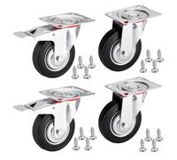 SOTECH 4 pièces Roulettes Ø 75 mm 2x roulettes pivotantes, 2x roulettes pivotantes avec frein Hauteur 96 mm Charge 280 Kg