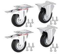 SOTECH 4 pièces roulettes fixes Hauteur 96 mm RED Ø 75 mm (2x, 2x