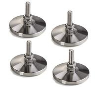 SOTECH 4 pièces Vis de réglage M8 x 30 mm Ø 58 mm Acier Inoxydable véritable (SS201) réglable en Hauteur avec Pied en Caoutchouc Pieds de Meubles Pieds de réglage de