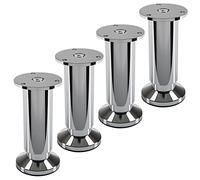 SOTECH 4 Pieds de Meuble Terra Hauteur 120 mm Chrome Poli Pieds d'armoire réglables en Hauteur jusqu'à 15 mm Maxi, Charge maximale 250 kg/par Pied
