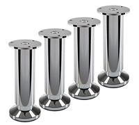 SOTECH 4 Pieds de Meuble Terra Hauteur 150 mm Chrome Poli Pieds d'armoire réglables en Hauteur jusqu'à 15 mm Maxi, Charge maximale 250 kg/par Pied