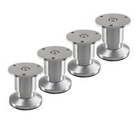 SOTECH 4 Pieds de Meuble Terra Hauteur 50 mm Aluminium brossé Pieds de canapé réglables en Hauteur jusqu'à 15 mm Maxi, Charge 250 kg/par Pied