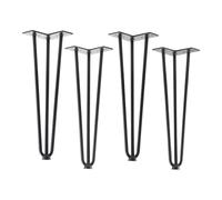 SOTECH 4 pieds en épingle à cheveux noirs 406 mm 3 entretoises Hairpin Legs Pieds de meubles pour tables basses et bancs