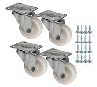 SOTECH 4 roulettes de meuble Ø 30 mm MAINZ blanc Roulette pivotante | avec kit de vis Capacité de charge jusqu'à 48 kg (12 kg par ) roulette de transport