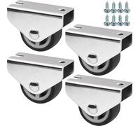 SOTECH 4 roulettes fixes PASSAU Ø 30 mm avec kit de visserie pour montage au sol Roulettes fixes de transport Roulettes de meuble