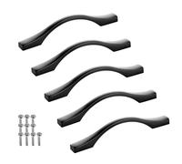 SOTECH 5 pièces poignées de meuble en aluminium BLACKLINE XV BA 96 mm noir mat (longueur 127 mm, largeur 13,5 mm, hauteur 30 mm) Poignée de cuisine design