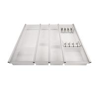 SOTECH 60 cm Cuisio Bac à couverts Insert à couverts blanc translucide mit bloc à couteaux Range-couverts pour tiroirs de