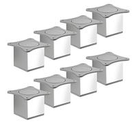 SOTECH 8 pcs. Pieds de Meubles QUEBEC II II 70 mm 65 x 65 mm Chrome poli Pieds d’étagère en Aluminium
