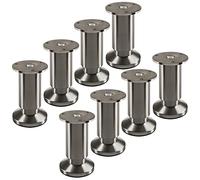 SOTECH 8 Pieds de Meuble Terra Hauteur 100 mm Aspect INOX brossé Pieds d'armoire réglables en Hauteur jusqu'à 15 mm Maxi, Charge maximale 250 kg/par Pied