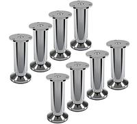 SOTECH 8 Pieds de Meuble Terra Hauteur 120 mm Chrome Poli Pieds d'armoire réglables en Hauteur jusqu'à 15 mm Maxi, Charge maximale 250 kg/par Pied