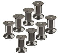 SOTECH 8 Pieds de Meuble Terra Hauteur 80 mm Aspect INOX brossé Pieds de canapé réglables en Hauteur jusqu'à 15 mm Maxi, Charge maximale 250 kg/par Pied