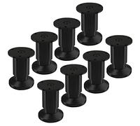 SOTECH 8 Pieds de Meuble Terra Hauteur 80 mm Noir anodisé Pieds de canapé réglables en Hauteur jusqu'à Max. 15 mm, Charge 250 kg/par Pied