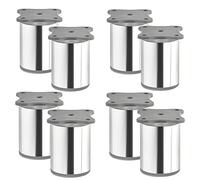 SOTECH 8 Pieds de Meubles Echo 60 mm (+ 10 mm) Ø 40 mm Chrome Poli Pieds de Meubles en Aluminium réglables en hauteur
