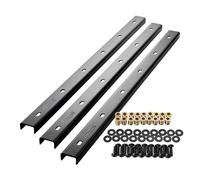 SOTECH Barre d'arête 3 pièces en forme de U en acier noir 70 x 4 x 2 cm pour plateaux de table/vis de fixation et manchons à visser inclus Profilé de renfort, profilé en U