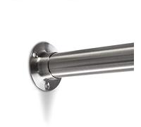 SOTECH Barre d'armoire en Acier inoxydable 1000 mm ROUND Ø 25 mm avec Support de tube de placard en 2 pièces CIRCLE inoxydable/Tube de placard