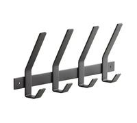 SOTECH Blackline ALBA (grand) Barre à crochets 345 mm avec 4 crochets, revêtement époxy noir Porte-manteau Crochets pour vêtements