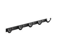 SOTECH Blackline FORTE Barre à crochets 450 mm avec 5 crochets, revêtement époxy noir Portemanteau mural Crochet pour vêtements