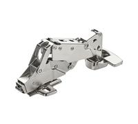 SOTECH Charnière grand angle 165° Sensys 8657i Butée centrale (semi-présentée) à retrait zéro, fermeture en douceur, montage rapide + plaque de montage hauteur 0 mm + cache-pot