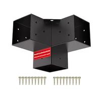 SOTECH Connecteur d'angle 90 x 90 mm (connecteur à 3 voies) carré en acier galvanisé et peint en noir par poudrage pour une protection maximale contre la corrosion