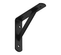 SOTECH Console d'étagère (150 x 125 x 30 mm, noir, revêtement par poudre) Console pour charges lourdes avec barre transversale de stabilisation
