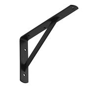 SOTECH Console d'étagère (250 x 150 x 30 mm, noir, revêtement par poudre) Console pour charges lourdes avec barre transversale de stabilisation