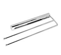 SOTECH Coulisse porte-serviettes chromée à 2 bras Porte-serviettes longueur insérée 325 mm Barre porte-serviettes étendue 495 mm