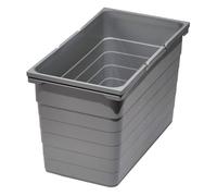 SOTECH eins2vier Poubelle gris alu Seau à Ordures Corbeille à Déchets Tri des Déchets 25L 5061