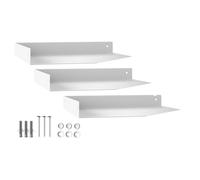 SOTECH Ensemble de 3 étagères d'angle Hover-X, 250 x 250 x 30 mm, Blanches | étagère murale avec kit de fixation, étagère murale moderne pour salle de bain, cuisine ou salon
