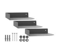 SOTECH Ensemble de 3 étagères d'angle Hover-XIII, 200 x 150 x 30 mm | anthracite, fixation murale, kit de montage inclus, étagère murale moderne pour salle de bain, cuisine ou salon