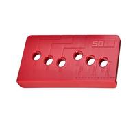 SOTECH Gabarit de perçage pour poignées de porte de balcon SEJA II de dimensions 85 x 40 x 20 mm pour série de 48 trous à 16, 18 et 23 mm du bord