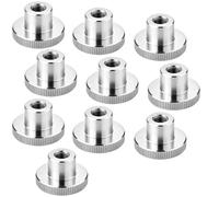 SOTECH Jeu de 10 écrous moletés M8, acier inoxydable V2A (SS304), forme | haute, DIN 466, écrous moletés métriques à flancs moletés