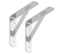 SOTECH Jeu de 2 consoles d'étagère (150 x 125 x 30 mm, galvanisé, revêtement par poudre) Support d'étagère avec entretoise pour la stabilisation