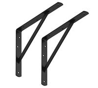 SOTECH Jeu de 4 consoles d'étagère (300 x 225 x 30 mm, noir, revêtement par poudre) Support d'étagère avec entretoise pour la stabilisation