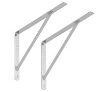 SOTECH Jeu de 4 consoles d'étagères (400 x 275 x 30 mm, galvanisé, revêtement par poudre) Console avec entretoise pour la stabilisation