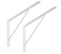 SOTECH Jeu de 4 consoles d'étagères (600 x 375 x 40 mm, blanc, revêtement par poudre) Support d'étagères avec barre transversale de stabilisation