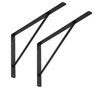 SOTECH Jeu de 4 consoles d'étagères (600 x 375 x 40 mm, noir, revêtement par poudre) Support d'étagère avec entretoise pour la stabilisation