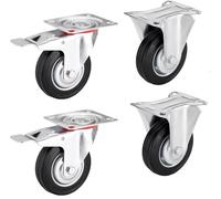SOTECH Jeu de 4 roulettes fixes hauteur 196 mm RED, Ø 160 mm (2, 2
