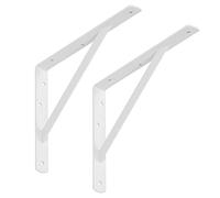 SOTECH Jeu de 6 consoles pour étagères (300 x 225 x 30 mm, blanc, revêtement par poudre) Consoles pour charges lourdes avec entretoise de stabilisation