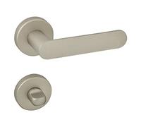 SOTECH Jeu de béquilles SAM Aspect acier inoxydable Ferrure de porte Poignée de porte rosaces SAM toilette - Salle de bain Paire de poignées en aluminium pour portes intérieures avec vis de