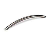 SOTECH Lot de 10 poignées de meuble TONY BA 160 mm Poignée courbe en acier inoxydable brossé Hauteur 32 mm, diamètre 10 mm