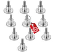 SOTECH Lot de 10 vis moletées M10 - Longueur : 20 mm - En acier inoxydable V2A (SS304) - Forme haute (avec tige 20 x 15,6 mm) - DIN 464 - Vis à poignée métrique avec surfaces latérales moletées