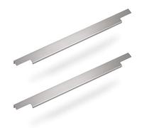 SOTECH Lot de 2 poignées de meuble Blanket Slim 145 mm Aluminium chromé mat Poignée arrière Barre poignée d'armoire Poignée de cuisine