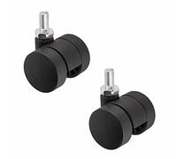 SOTECH Lot de 2 roulettes de meubles AACHEN avec filetage M8 x 15 mm (Ø 35 mm, capacité de charge de 40 kg par roulette, rotation à 360 degrés, noir)