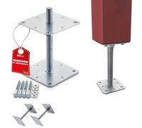 SOTECH Lot de 2 supports de poteau 160 x 160 x 250 mm Filetage M24 Acier
