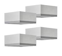 SOTECH Lot de 4 Pieds de Meuble Motel 65 x 65 mm Hauteur 30 mm Aspect argenté anodisé Pied Coulissant en Aluminium