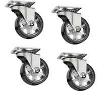SOTECH Lot de 4 roulettes design pour meubles RAPID Roues Ø 50 mm noires, capacité de charge 35 Kg, hauteur 64 mm