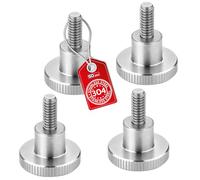 SOTECH Lot de 4 vis moletées M10 - Longueur : 12 mm - En acier inoxydable V2A (SS304) - Forme haute (avec tige 20 x 15,6 mm) - DIN 464 - Vis à poignée métrique avec surfaces latérales moletées